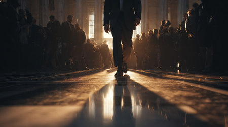 A model walks the runway during the Chanel show as part of the Paris Fashion Week Womenswear Spring/Summer 2016 in Paris, France.の素材