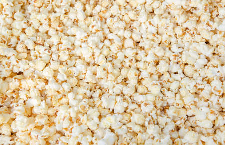 fresh popcorn, food background close upの写真素材