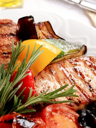 Stake with vegetablesの写真素材