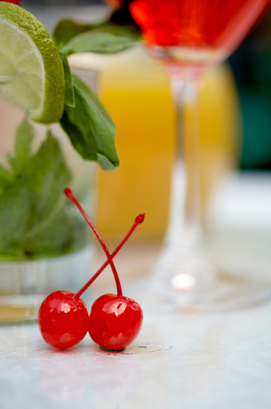 cocktail cherryの写真素材