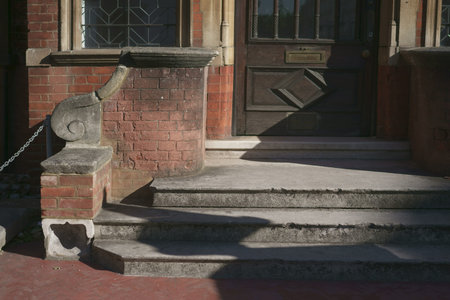 Gray concrete steps