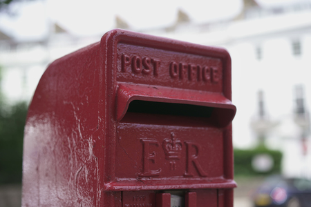 Red mailbox in Londonの写真素材