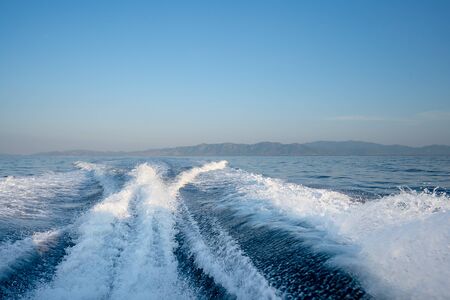view behind the speed boatの写真素材