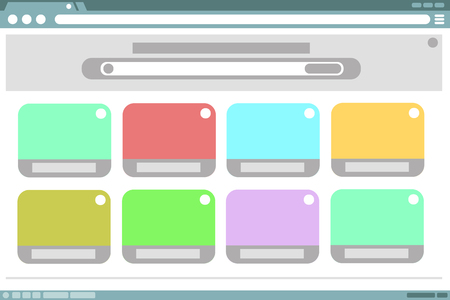A vector illustration of browser frame design with color windows insideのイラスト素材