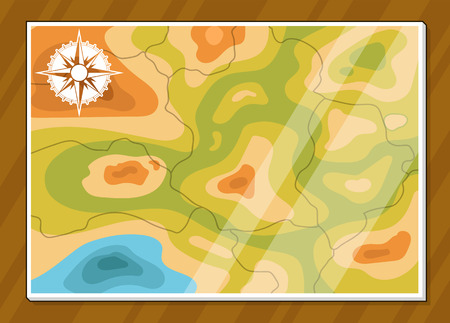 A vector illustration of a basic generic map with navigatorのイラスト素材