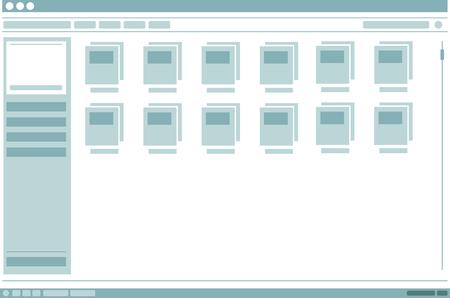 A vector illustration of interface frame window with folders designのイラスト素材