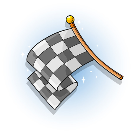 Cartoon color racing flag vectorのイラスト素材