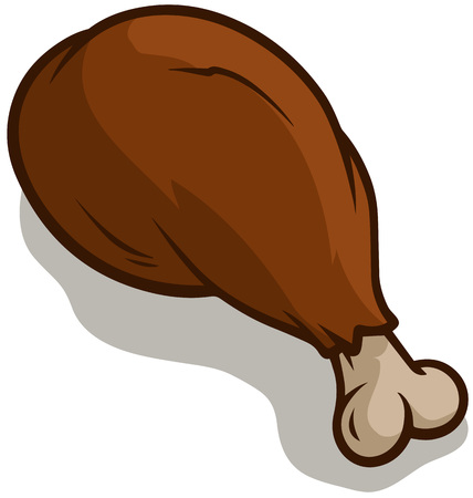 Cartoon big fried chicken legのイラスト素材