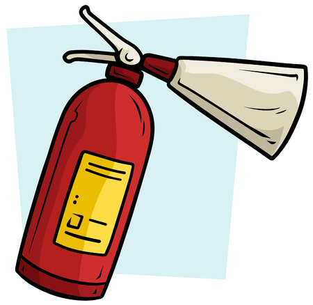 Cartoon red fire extinguisher vector iconのイラスト素材