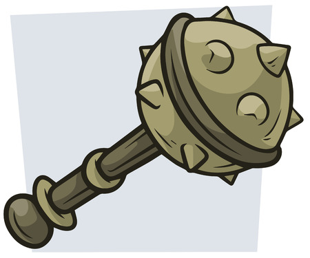 Cartoon big combat mace vector iconのイラスト素材