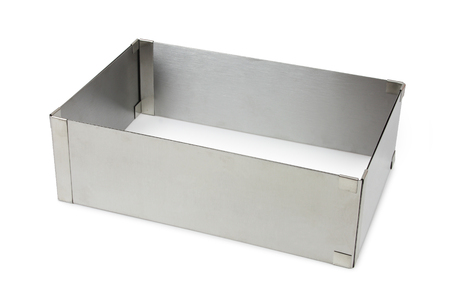 Metal form for baking cakes and confectionery. Isolated on white background, shadow from below.の写真素材