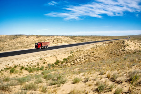 desert roadの写真素材