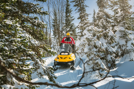 snowmobile drivingの写真素材