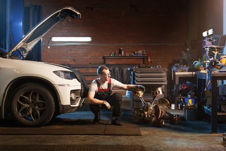 Engine tamer. Auto repair shop concept.の写真素材