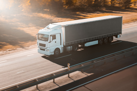 truck on the road freight transportationの写真素材