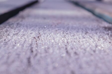 background frost and converging lines on a sunny dayの写真素材