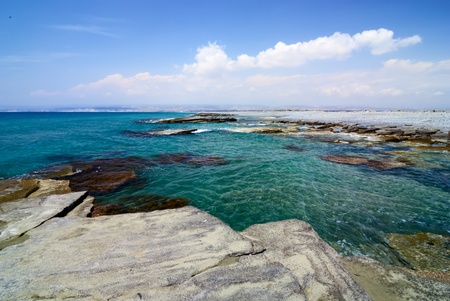 Sea landscape with stonesの写真素材