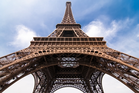 Eiffel Tower in Paris, photo taken in May 2011  Low angle view の写真素材