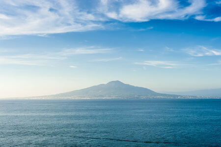 View of Mount Vesuvius from Amalfi coast, Italy.の写真素材
