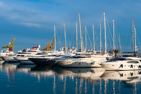 Marina in Valencia, Spain, Mediterranean sea.の写真素材