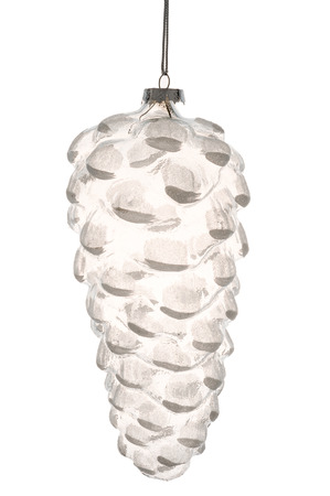 Beautiful glass christmas cone isolated on a white background.の写真素材