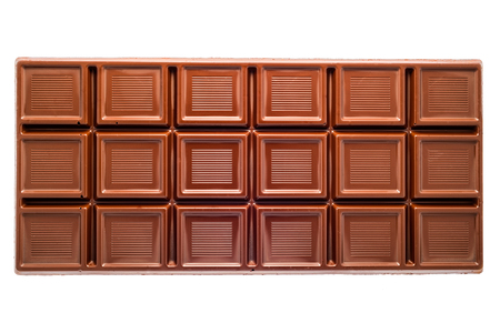 Perfect dark chocolate bar isolated on white.の写真素材