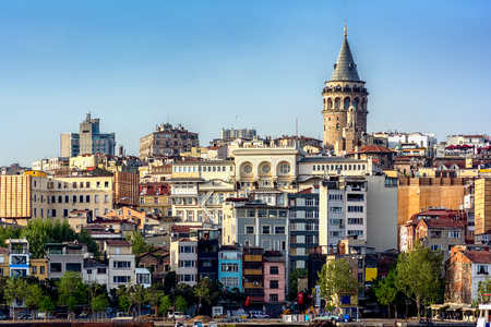 View of Istanbul with Galata Tower, Istanbul, Turkey.のeditorial素材