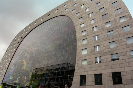 ROTTERDAM, NETHERLANDS - APRIL 13, 2018: The Markthal (English: Market Hall) is a residential and office building with a market hall underneath, located in Rotterdam.のeditorial素材