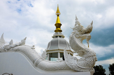 white pagoda Wat Thung Setthi temple at thailandの写真素材