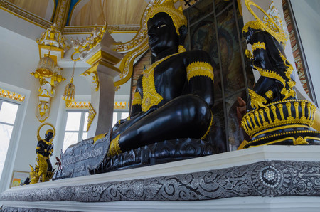 Buddha statue in white pagoda Wat Thung Setthi temple at thailandのeditorial素材