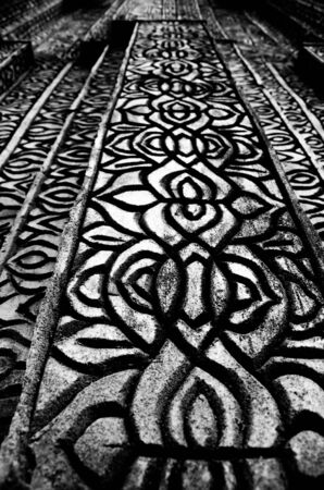 Abstract white and dark pattern on wallの写真素材