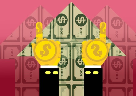money in hand,business, work hard for moneyのイラスト素材