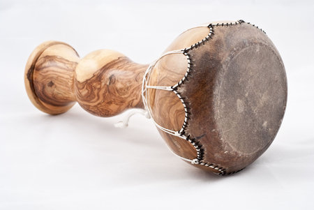 african wooden brown drumの写真素材