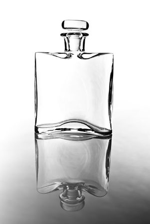 empty transparently glass carafe in black and whiteの写真素材