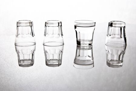 shot glasses on white backgroundの写真素材