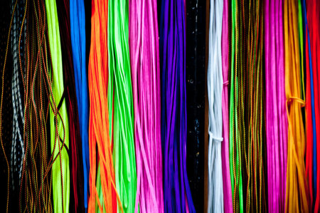 colorful shoelaceの写真素材