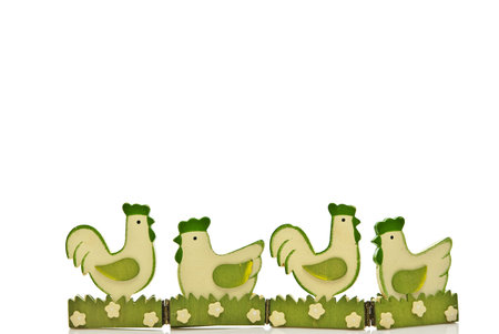 green easter chickensの写真素材