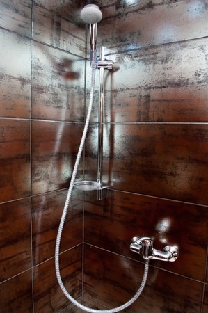 shower in a cubicleの写真素材