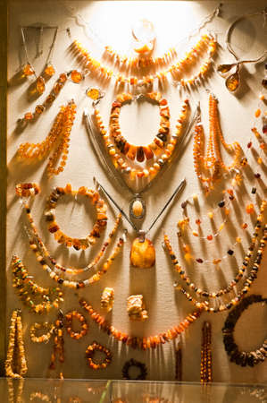collection of amber jewelryの写真素材