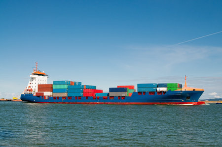 container ship coming into port