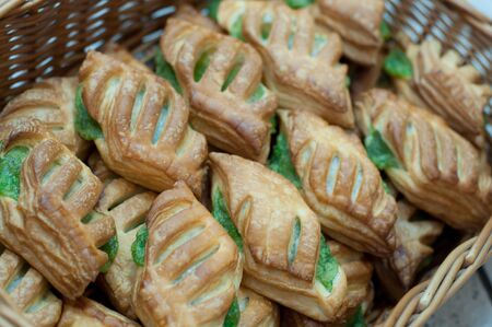 puff pastry with kiwi fruit fillingの写真素材