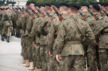 soldiers during the drill on the square