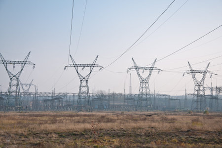 Pylon and transmission power lines