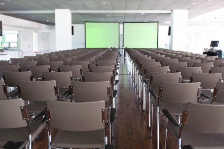 empty chairs in conference room before the lectureのeditorial素材