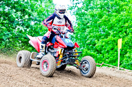 NOWOGARD, POLAND - JUNE 30 : Polish Western Zone Motocross Championship Round VI Poland, Nowogard  30 June 2013のeditorial素材