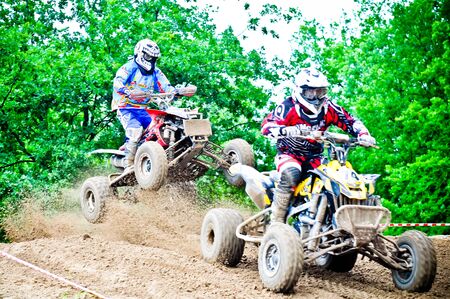 NOWOGARD, POLAND - JUNE 30 : Polish Western Zone Motocross Championship Round VI Poland, Nowogard  30 June 2013のeditorial素材