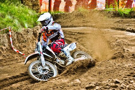 NOWOGARD, POLAND - JUNE 30 : Polish Western Zone Motocross Championship Round VI Poland, Nowogard  30 June 2013のeditorial素材