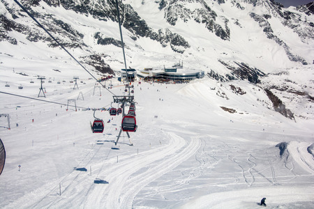 Ski resort of Neustift Stubai glacier Austriaのeditorial素材