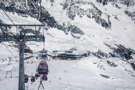 Ski resort of Neustift Stubai glacier Austriaのeditorial素材
