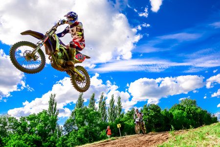 motocross rider on the race